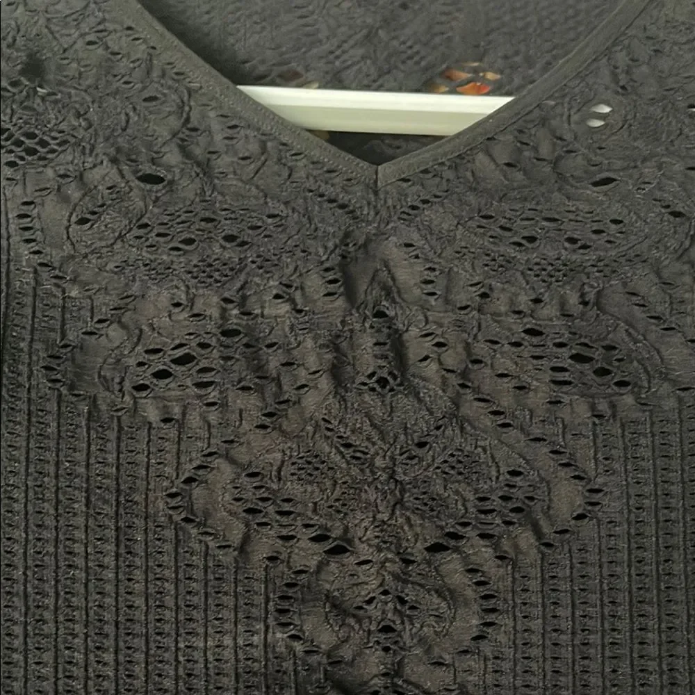 Free People Black  Long Sleeve Blouse